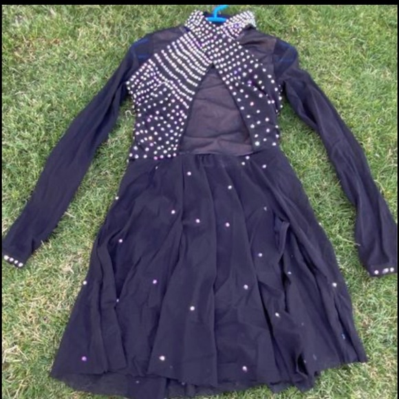 Balera Black Dance Dress with Rhinestones - Picture 1 of 4